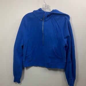 Lululemon Women Scuba Oversized Half Zip Cropped Hoodie size XS/S.Blue